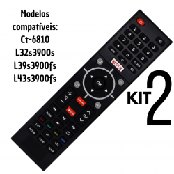 Kit 2 Controle Remoto Tv Led Semp Ct-6810 / L32s3900s / L39s3900fs