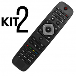 kit 2 Controle Remoto TV Philips Universal LCD LED SMART