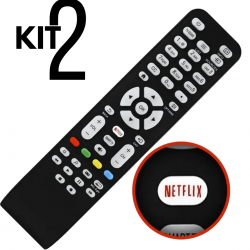 kit 2 Controle Tv Aoc Netflix Smart Le43u7970 Le50u7970 Le55u7970