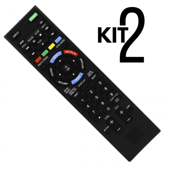 kit 2 Controle Tv Led Sony Bravia com botao netflix Kdl-46Hx805/ Kdl-40Hx755/ Kdl-55Hx755