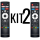 Kit 2 Controles Remoto Aiwa Para Tv 32/43/50 Android Aws-tv-50-bl-02-a