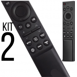 kit 2 Controles Remoto Smart Tv Samsung Au7700 Au8000 4k
