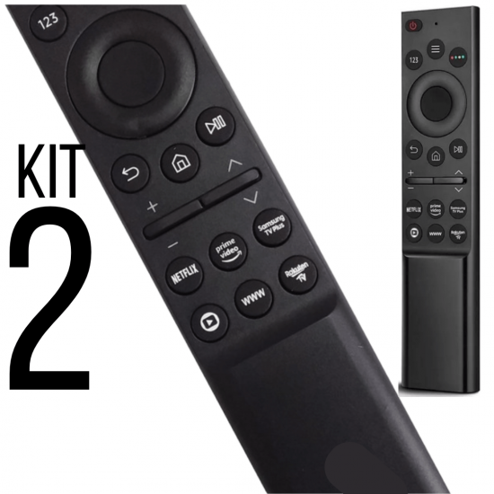 kit 2 Controles Remoto Smart Tv Samsung Au7700 Au8000 4k