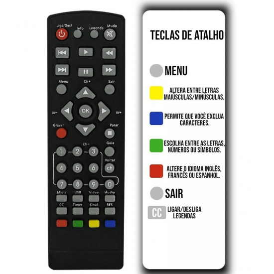 Kit 2 Controle Remoto Para Conversor Digital Keo K900 Intelbras