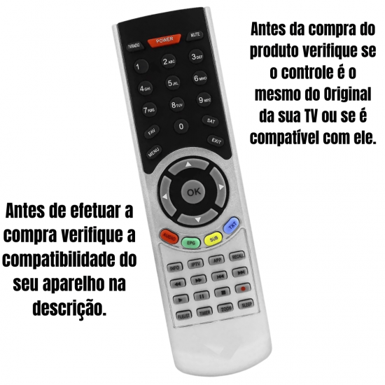 KIT 2 FBG-8074 CONTROLE REMOTO COMPATIVEL RECEPTOR ALPHASAT