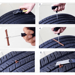 Reparo de pneu moto carro sem câmara pneus furado kit com 12 peças