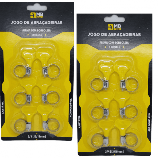 KIT 2 GB59281 JOGO DE ABRACADEIRAS ALEMÃ COM BORBOLETA 6 PECAS