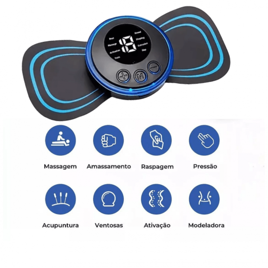 kit 2 Massageadores Elétrico por Impulso Elétrico! Cervical, Lombar e Corpo
