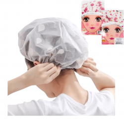 Kit 2 toucas para Banho Tintura Hidratação Com Elástico de Estampadas Plástico Reutilizável