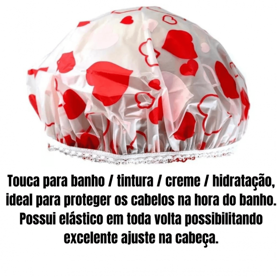 Kit 2 toucas para Banho Tintura Hidratação Com Elástico de Estampadas Plástico Reutilizável