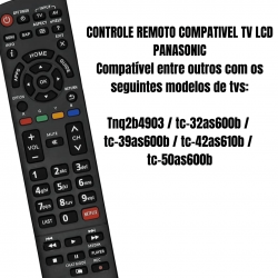 Kit 2 Controle Para Tv Panasonic botão Netflix tc-32as600b / tc-39as600b / tc-42as610b / tc-50as600b
