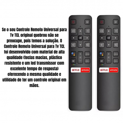 kit 2 Controle TCL Smart 4k Android Netflix e Globoplay