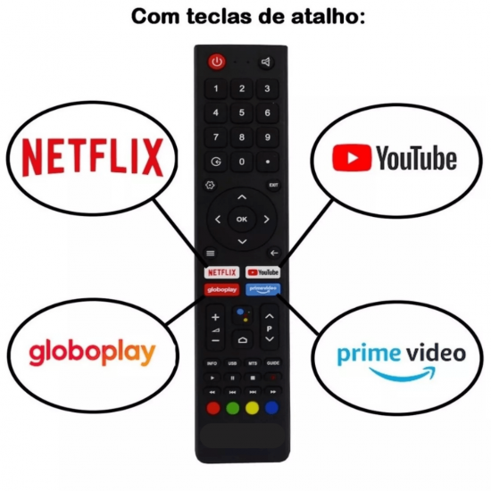 kit 2 Controle Remoto Pra Tv Smart Philco PTV32E20AGBL PTV40G71AGBL PTV43AGCG70BLF PTV50G71AGBLS PTV55G71AGBLS