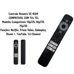 Kit 2 Controle remoto Compativel tv smart tcl 4k 55p725, 65p725, 75p725