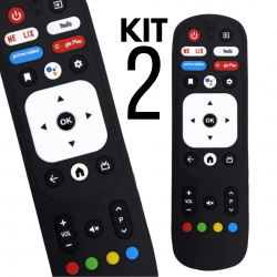 KIT 2 VC-A8348 CONTROLE REMOTO COMPATIVEL TV LCD VIZZION ANDROID