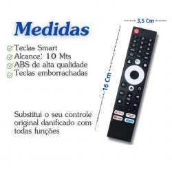2 Controles Remoto Compatível Tv Philco Britania Ptv65g3bgtssbl PTV50G2SGTSSBL Tv Smart 4k S/ Voz