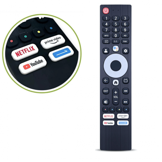 2 Controles Remoto Compatível Tv Philco Britania Ptv65g3bgtssbl PTV50G2SGTSSBL Tv Smart 4k S/ Voz