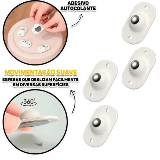 Rodízios Adesivos Do Rolamento De Esferas , Rodas De Móveis De Aço Inoxidável 12pcs Rolos Fáceis De Instalar