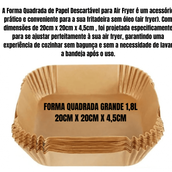 150 pçs Forma 20cm Descartável Para Fritadeira Air Fryer Em Papel Antiaderente Quadrado