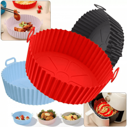 kit 3 Formas de Silicone Flexível para Fritadeira Air Fryer Forno e Microondas