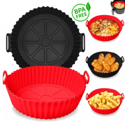 kit 3 Formas de Silicone Flexível para Fritadeira Air Fryer Forno e Microondas