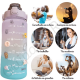 kit 3 Garrafa 2000ml de Água com Adesivos 2D Motivacional em inglês Squeeze Capacidade