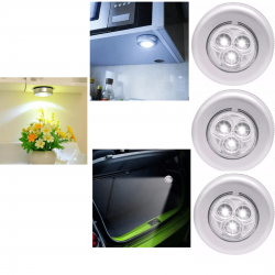 kit 3 Lâmpadas Adesiva De Emergência Com 3 LEDs Lampada Pequena