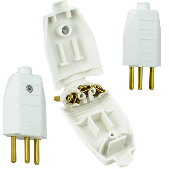KIT 3 PLUGUE TOMADA PINO MACHO MACICO NEW 180 2P+T 20A BC 2837-0