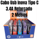 Kit 30 cabos 2m carregador reforçado carga rápido para Tipo C inova tubo