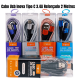 Kit 30 cabos 2m carregador reforçado carga rápido para Tipo C inova tubo