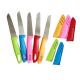 Kit 4 Facas Aço Inox Afiada com Bainha Capa Protetora Cozinha Pesca Camping Faquinha Colorida