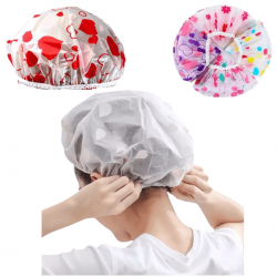 Kit 4 toucas para Banho Tintura Hidratação Com Elástico de Estampadas Plástico Reutilizável
