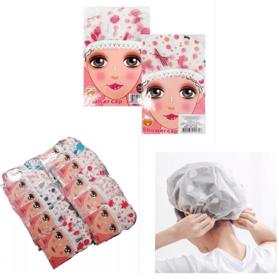 Kit 4 toucas para Banho Tintura Hidratação Com Elástico de Estampadas Plástico Reutilizável