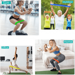 Kit 5 Faixas Elásticas Para Exercícios Multifuncional Yoga Fisioterapia e Treino MBFIT