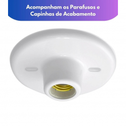 Kit 50 Luminárias Plafonier Plafon Redondo Lâmpada Teto E27 Soquete Bocal Bivolt