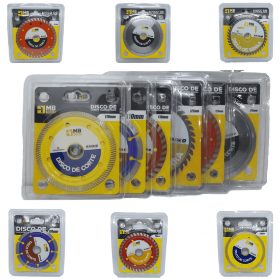 Kit 6 DISCOS DE CORTE VARIADOS , Corte Contínuo , Turbo , Segmentado ,Serra Circular Para Madeira