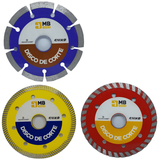 Kit 6 DISCOS DE CORTE VARIADOS , Corte Contínuo , Turbo , Segmentado ,Serra Circular Para Madeira