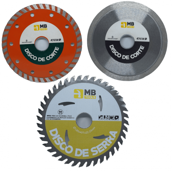 Kit 6 DISCOS DE CORTE VARIADOS , Corte Contínuo , Turbo , Segmentado ,Serra Circular Para Madeira