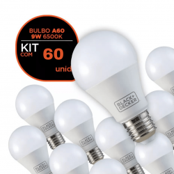 KIT 60 LAMPADAS LED BULBO 9W 6500K