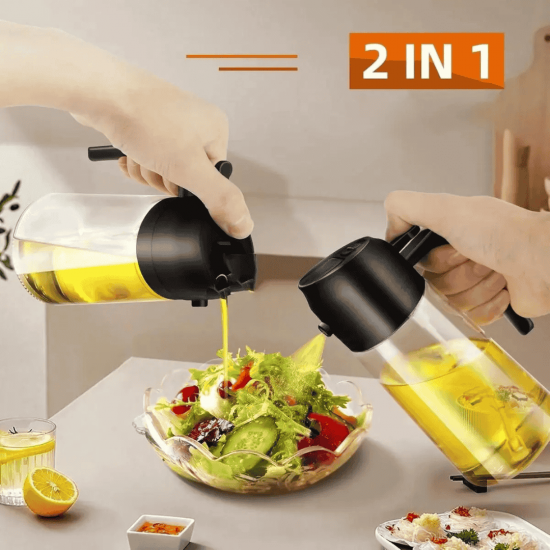 Kit azeiteiro 2em1 500ml + Formas Airfryer 200und