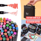 Kit Com 24 e 36 Cores Canetinhas Marcadores Profissionais Ponta Dupla