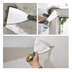 Kit Espátulas De Aço 4 Unidades Cabo Emborrachado