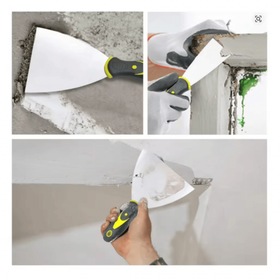 Kit Espátulas De Aço 4 Unidades Cabo Emborrachado