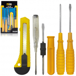 Kit de Ferramentas  5 peças ,  1 Testador Eletricidade Chave Fenda Philips