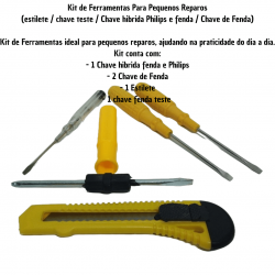 Kit de Ferramentas  5 peças ,  1 Testador Eletricidade Chave Fenda Philips
