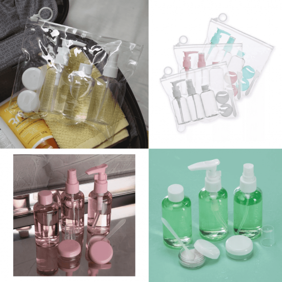 Kit De Frascos Para Viagem 5 Peças Creme Cosméticos Viagem