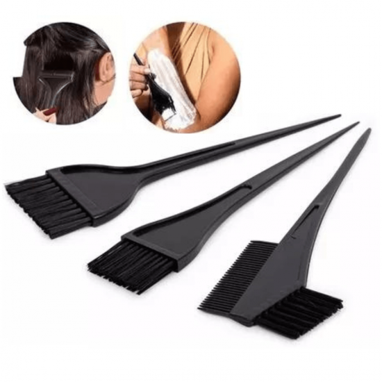 KIT para Pintura de Cabelos com 3 Pincéis - Tingimento | Coloração | Matização | Hidratação