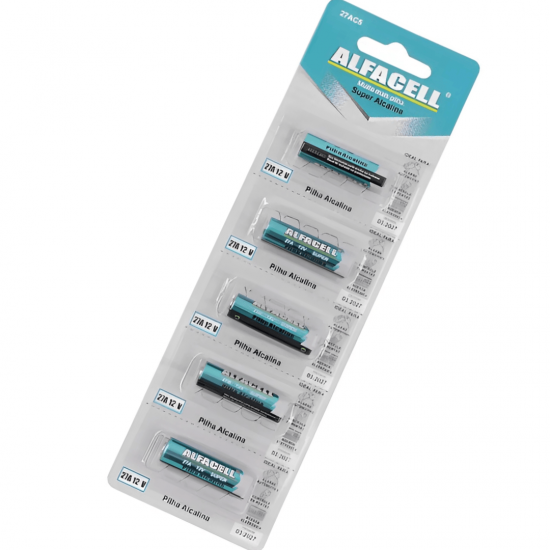 Kit pilha 27a alfacell alcalina 12v 27a 10 cartelas /50 unidades