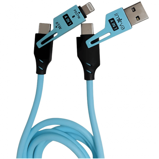 KV-12985 - Cabo Usb 4 Em1 65w Rápido Para iPhone Tipo C Cabo Carregador