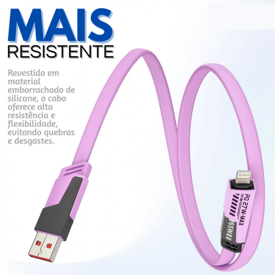 KV-12985 - Cabo Usb 4 Em1 65w Rápido Para iPhone Tipo C Cabo Carregador